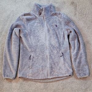 The North Face Women's Light Gray Plush Teddy Fleece Jacket